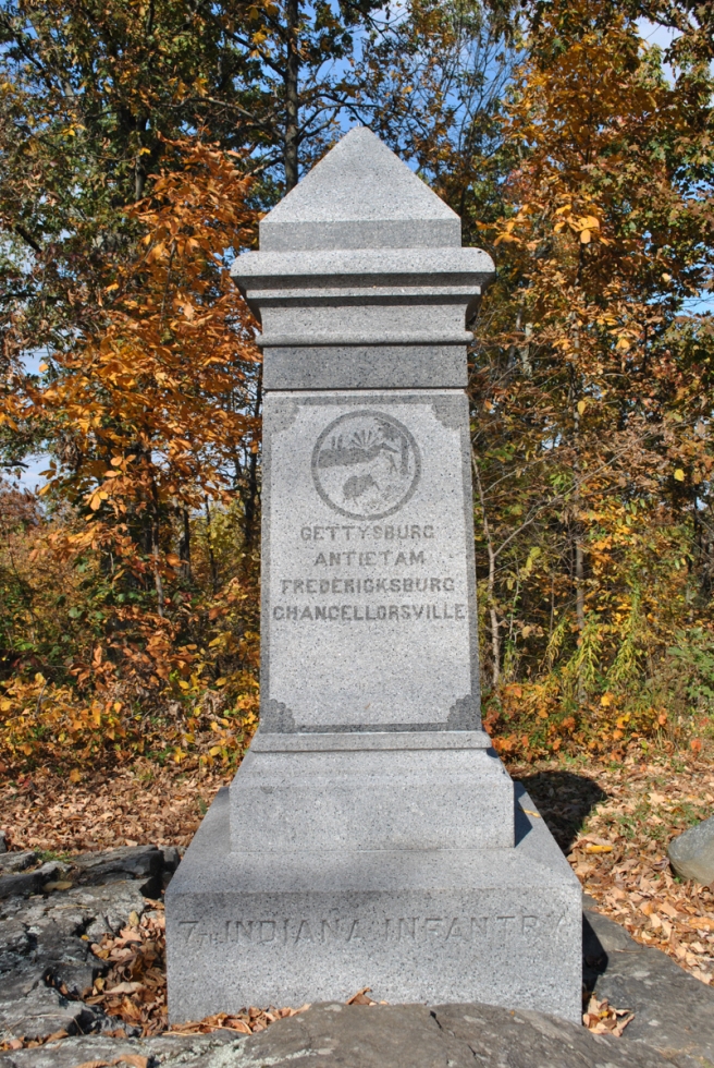 Monument to the 7th Indiana Gettysburg October 2012
