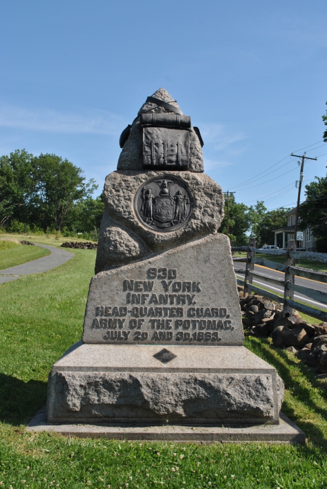 Monument to the 93rd New York Infantry. Gettysburg June 2012