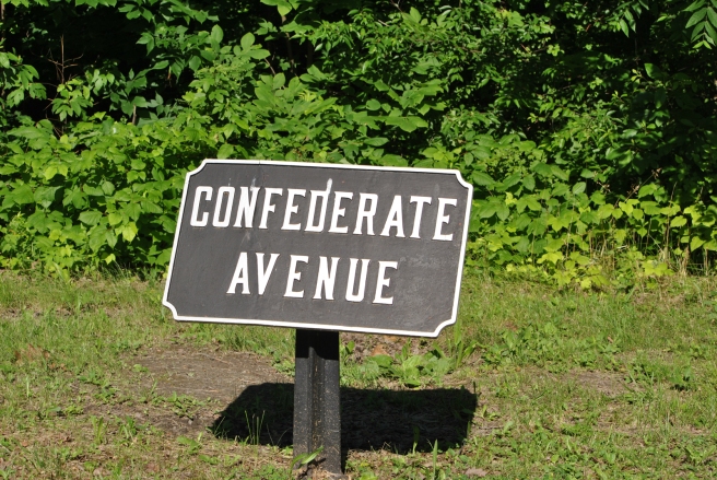 Confederate Avenue sign near Mississippi Monument. Gettysburg June 2012